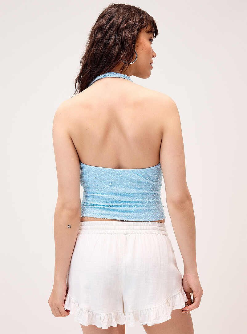 Beaded draped halter cami | Twik | | Simons