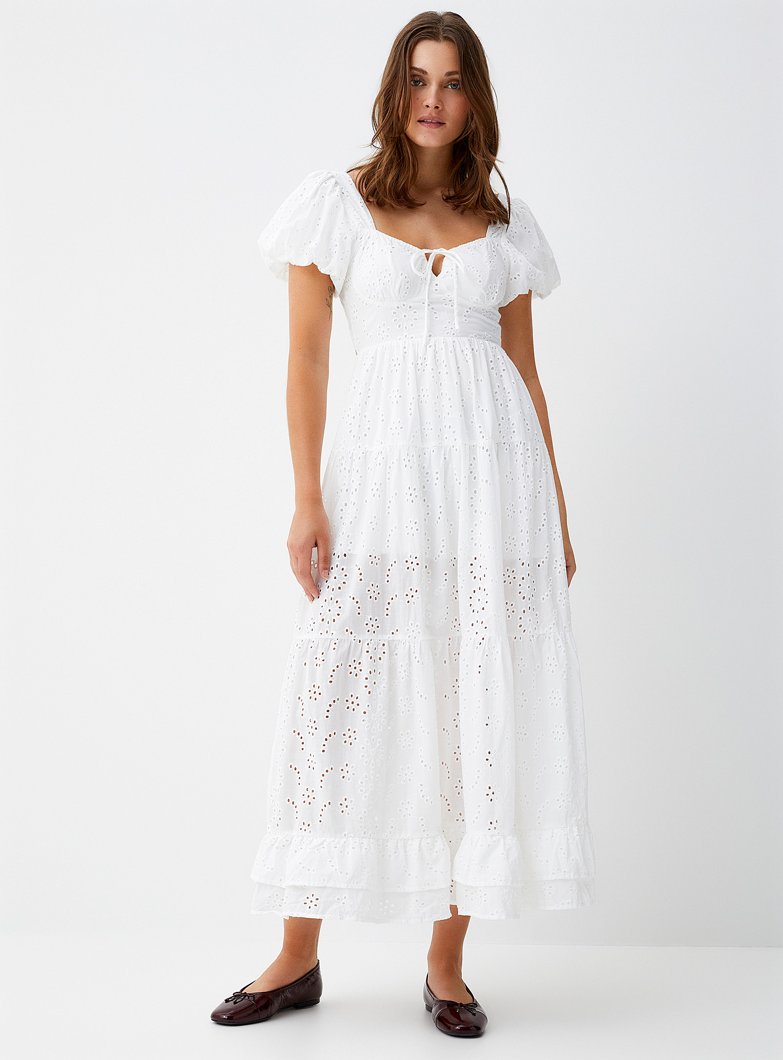 Twik Broderie Anglaise Maxi Dress In White