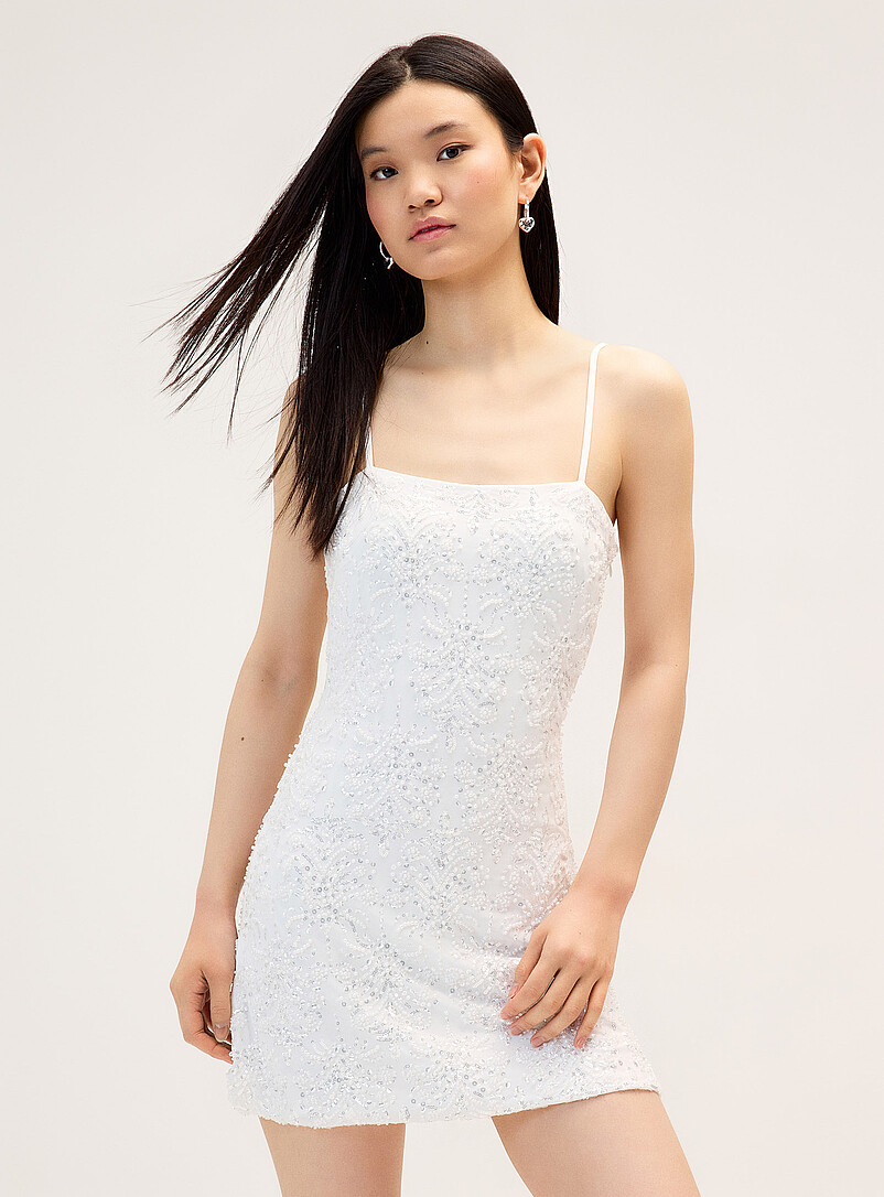 Sequined open-back minidress product image (primary)