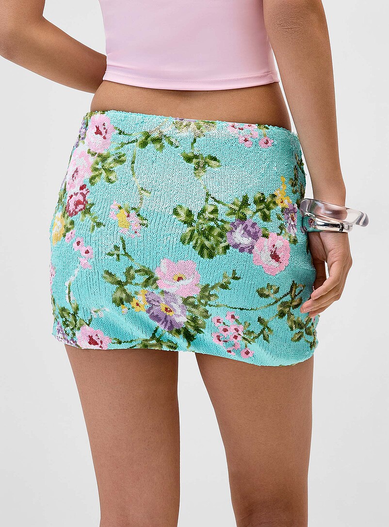 Pop flowers sequined miniskirt product image 3