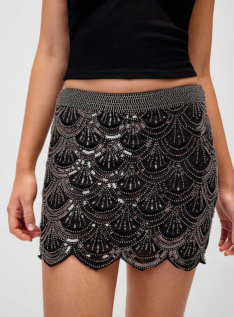Sequined scalloped miniskirt product image 2