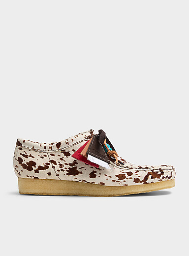 Wallabee cow-print pony hair leather shoes Men