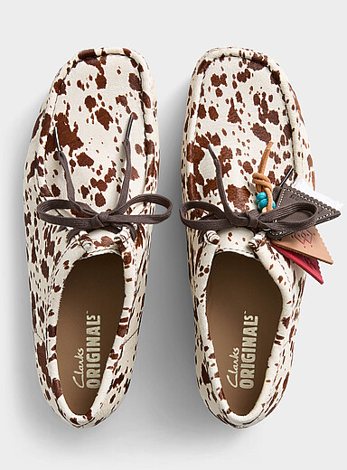 Wallabee cow-print pony hair leather shoes Men