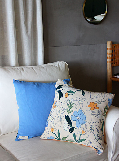 Flower ladies reclaimed fabric cushion cover