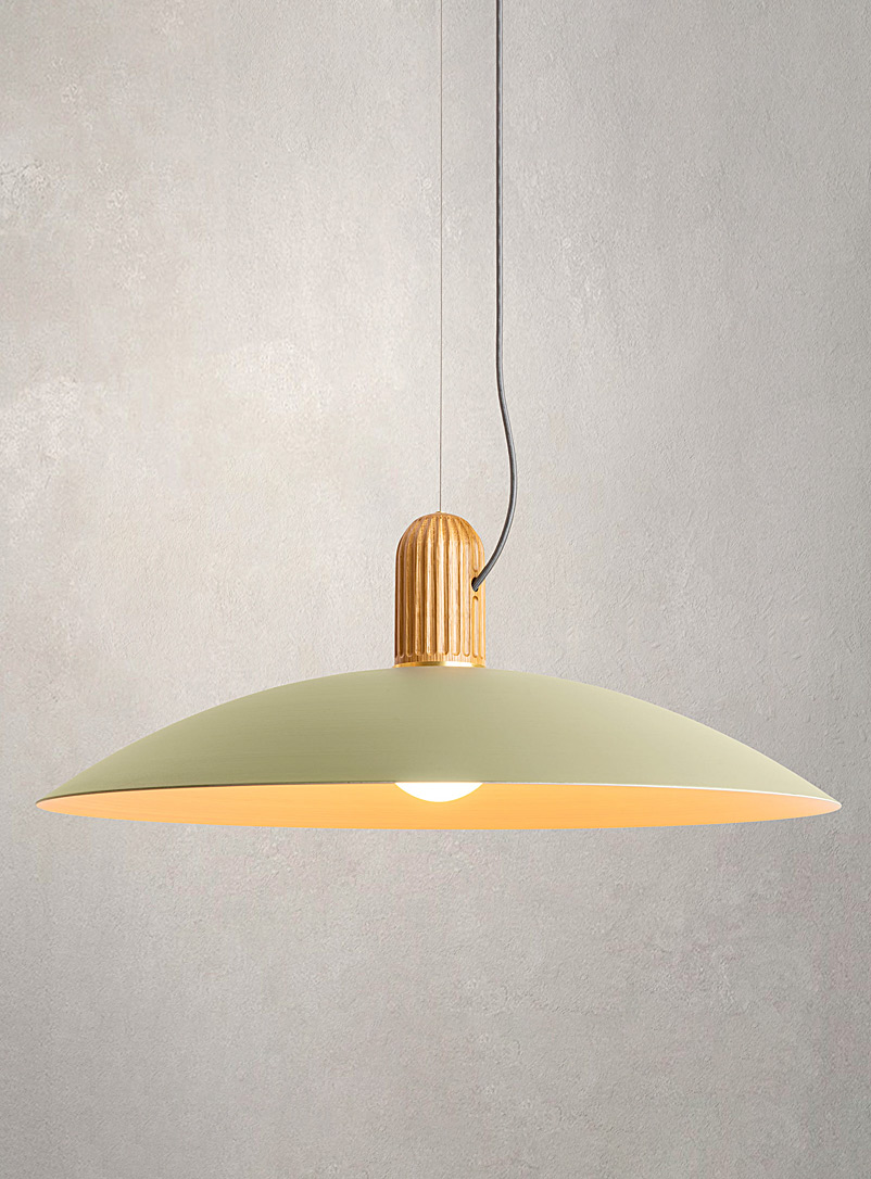 Tungstene Luminaires Créatifs Green Benedict 28 grooved base round hanging lamp