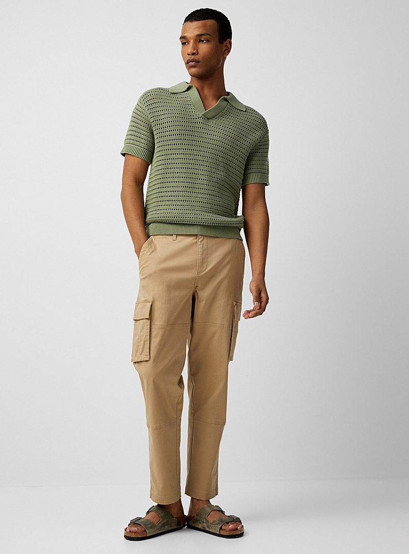 Le 31 Fawn/Tobacco Cargo chinos for men