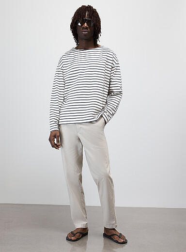 Le 31 Pearly Buttoned elastic-waist chinos <b>Amsterdam fit - Relaxed & tapered</b> for men