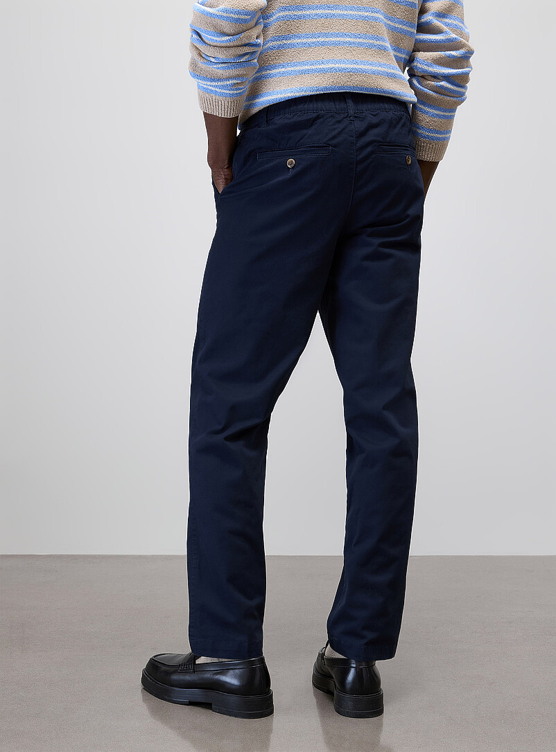 Le 31: Le chino taille &eacute;lastique boutonn&eacute;e <b>Coupe Amsterdam - Fusel&eacute;e relaxe</b> Brun noisette pour homme