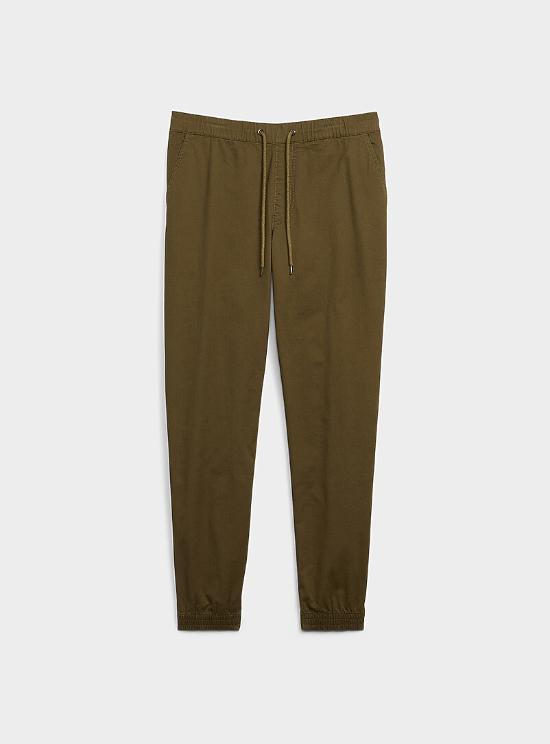 Le 31 Sand Stretch chino joggers for men