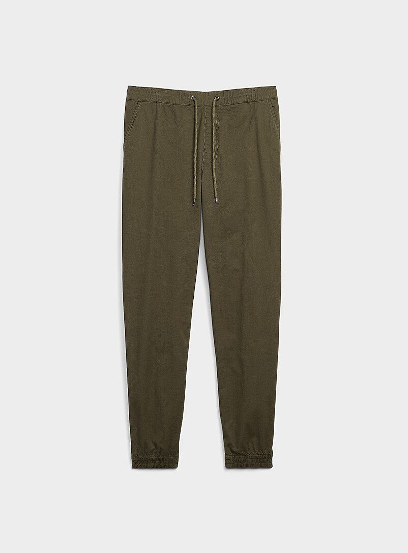 Le 31 Sand Stretch chino joggers for men