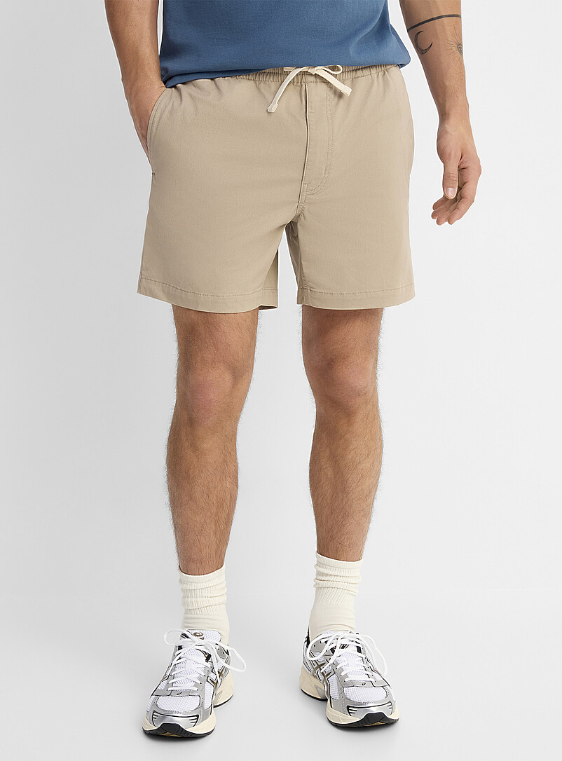 Le 31 Off White Drawstring-waist chino short <b>Inseam: 7" (18 cm)</b> for men