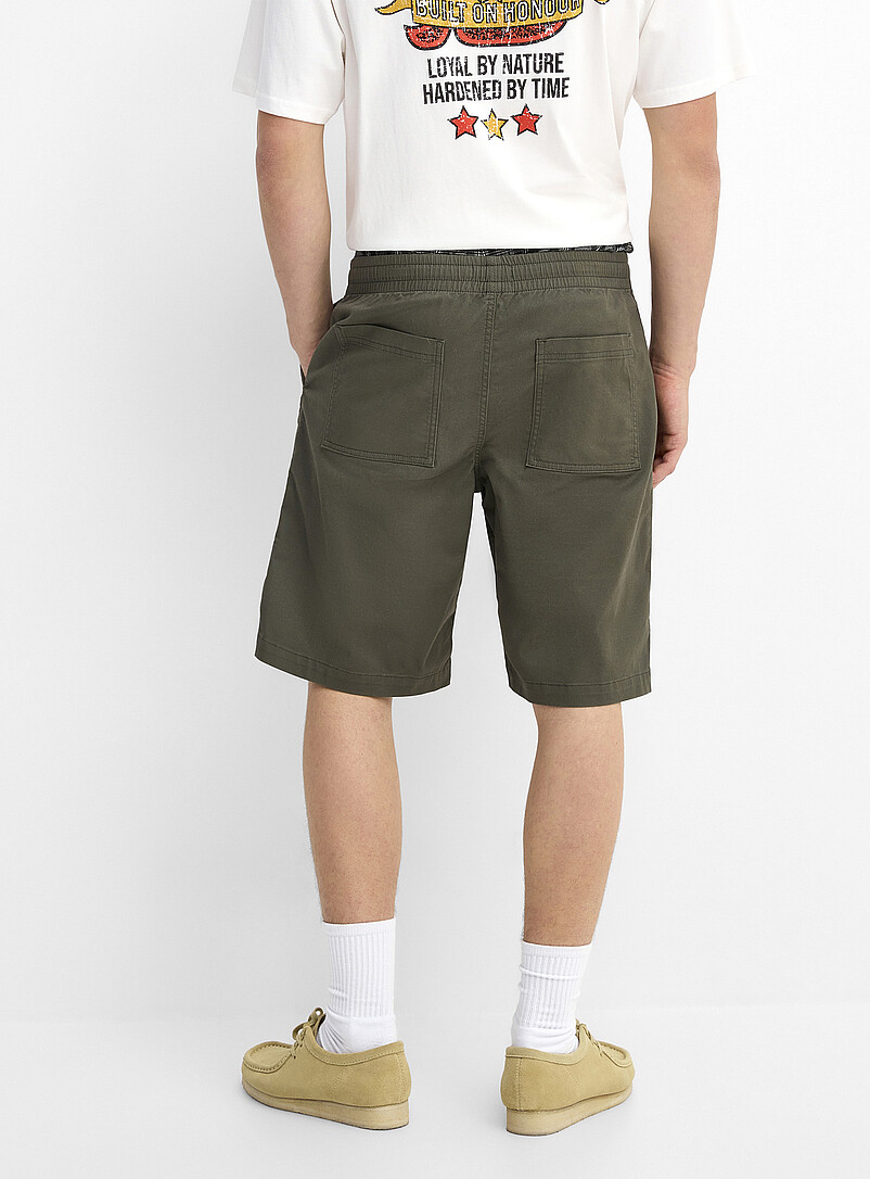 Djab: Le bermuda &agrave; taille &eacute;lastique twill extensible <b>Coupe ample</b> Chocolat - Espresso pour homme