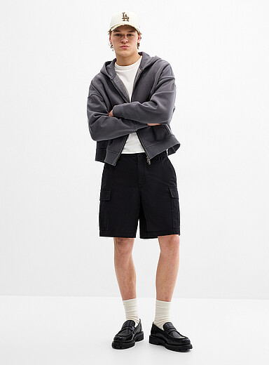 Stretch twill cargo Bermudas