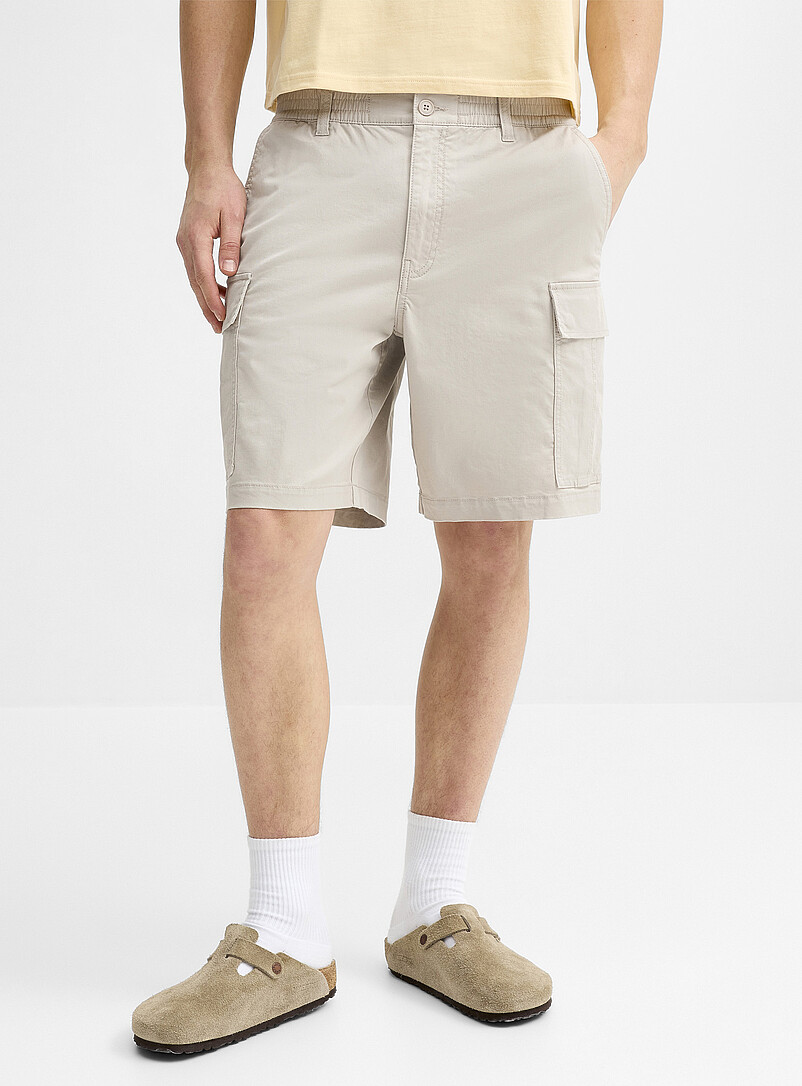Djab: Le bermuda cargo twill extensible <b>Coupe relaxe</b> Kaki - Sauge - Olive pour homme