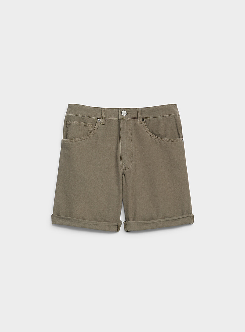 Djab: Le short 5 poches bord roul&eacute; <b>Coupe r&eacute;guli&egrave;re</b> Vert fonc&eacute; - Mousse pour homme
