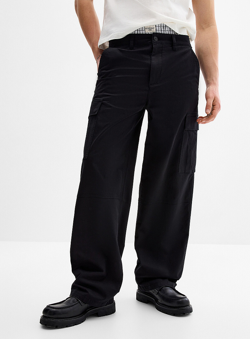 Djab: Le chino cargo jambe large <b>Coupe ample</b> Vert fonc&eacute; - Mousse pour homme