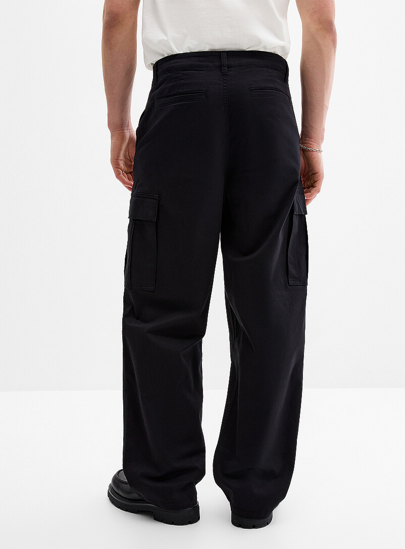 Djab: Le chino cargo jambe large <b>Coupe ample</b> Vert fonc&eacute; - Mousse pour homme