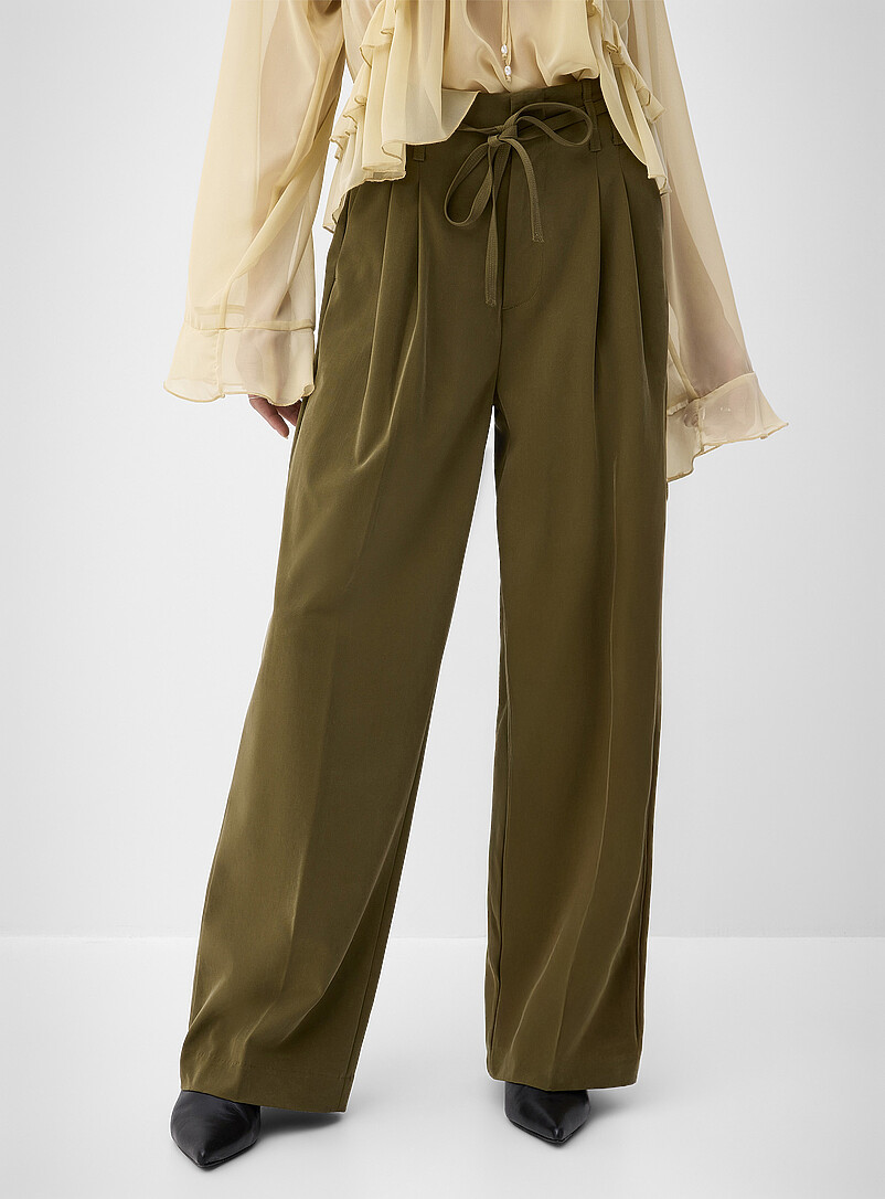 Sash-belt pleated wide-leg pant product image 2