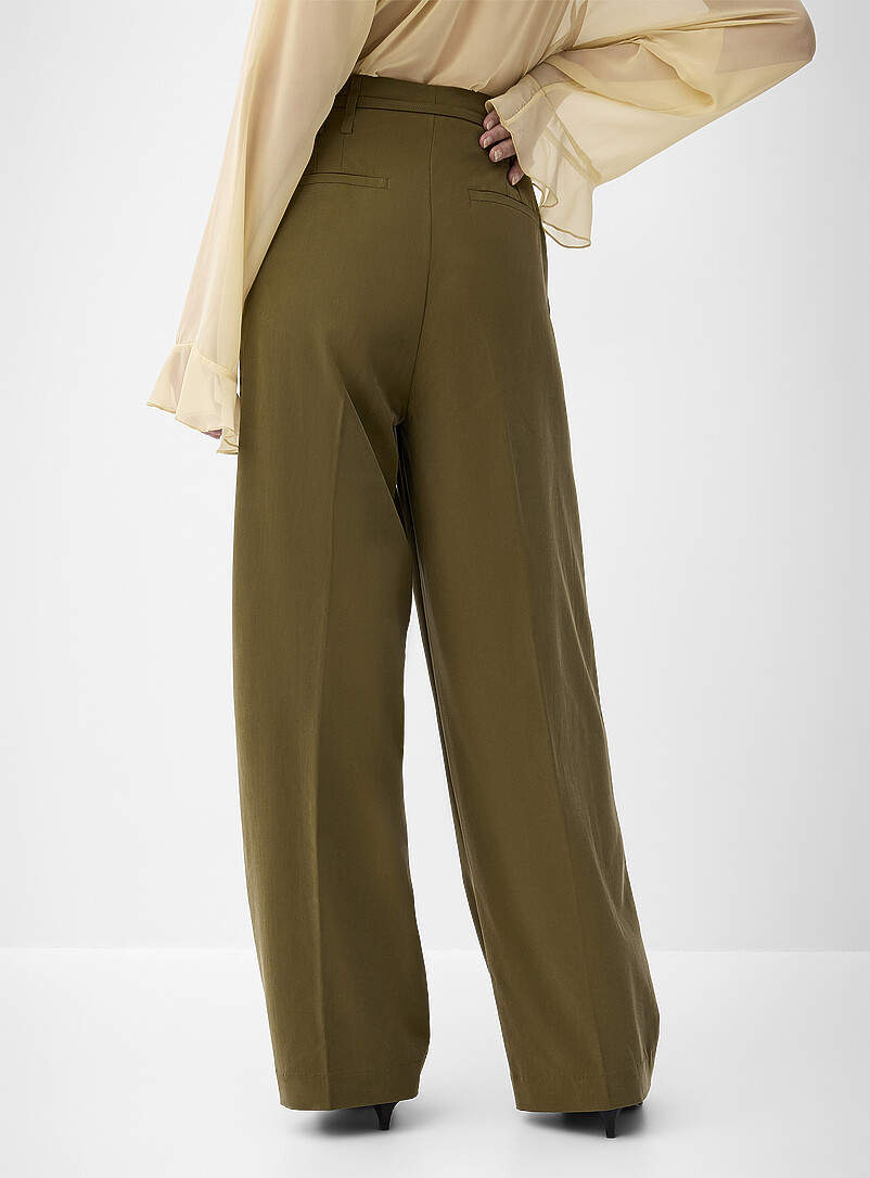 Sash-belt pleated wide-leg pant product image 3