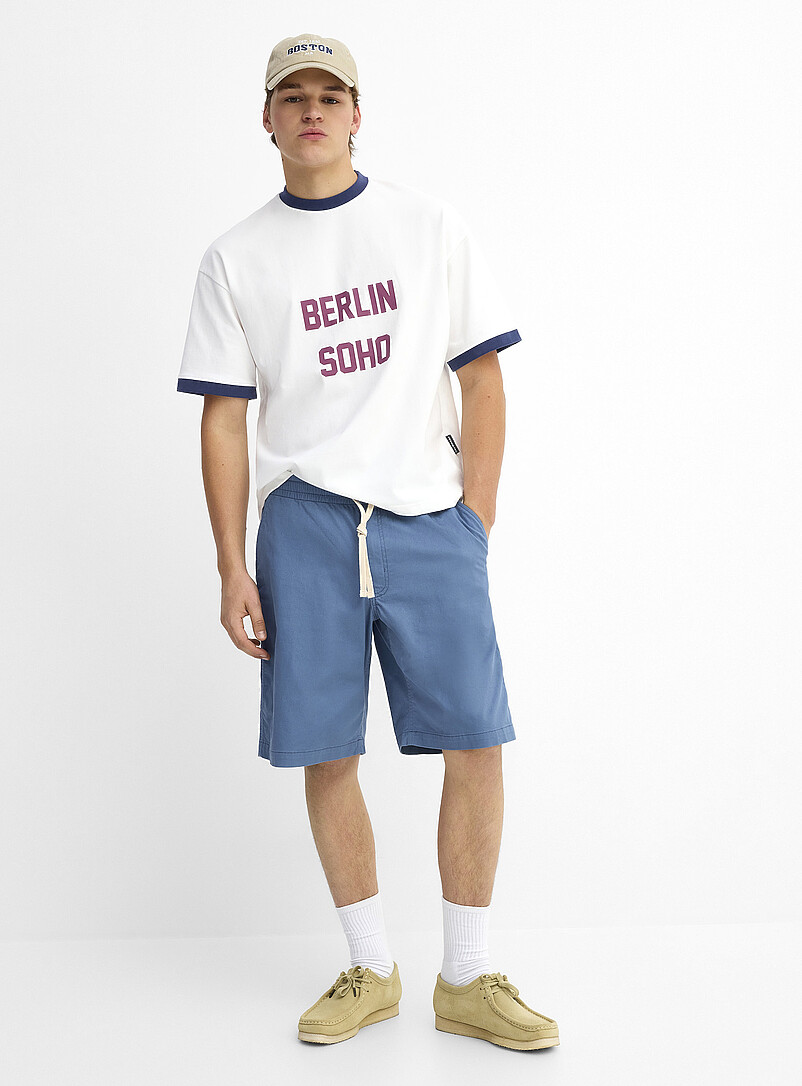 Stretch Twill Pull-On Bermudas Loose Fit