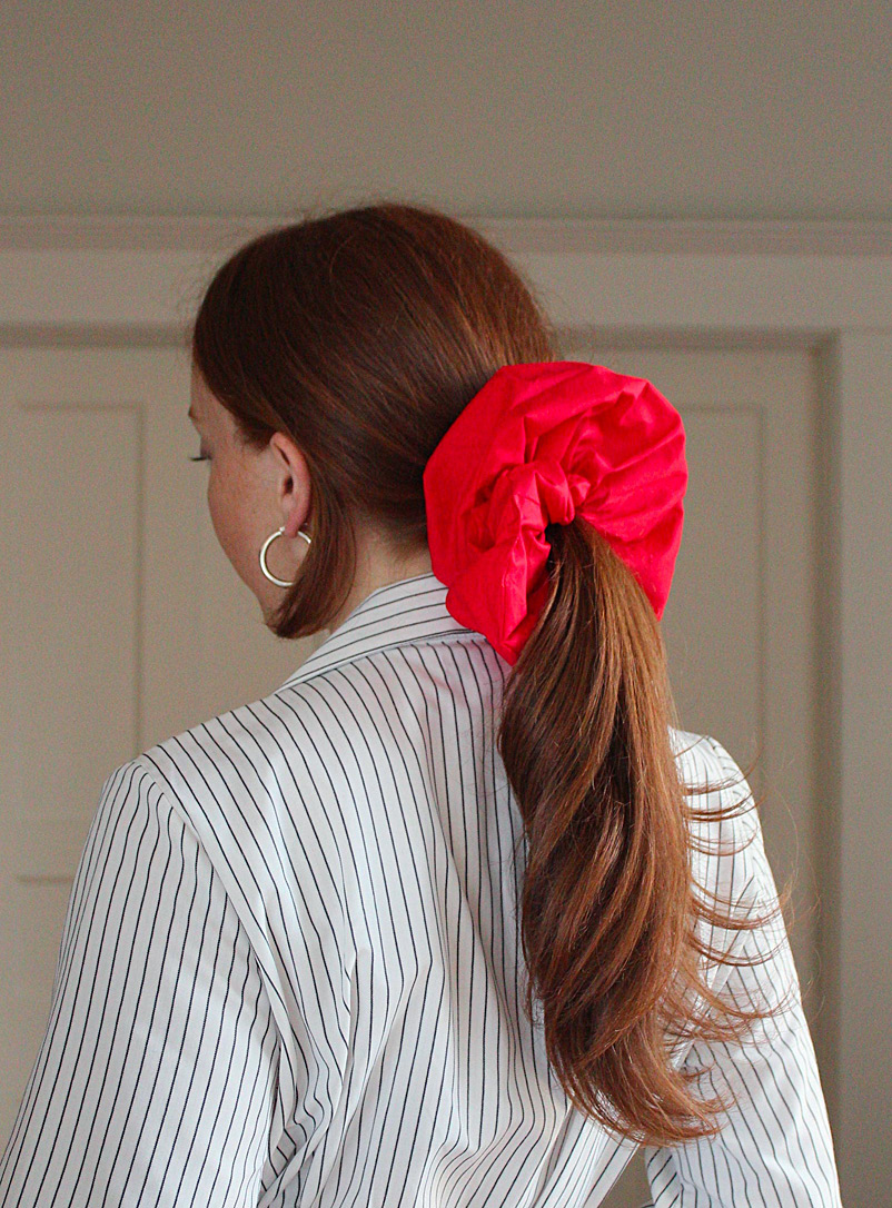 A Bronze Age Red 100% cotton oversized scrunchie
