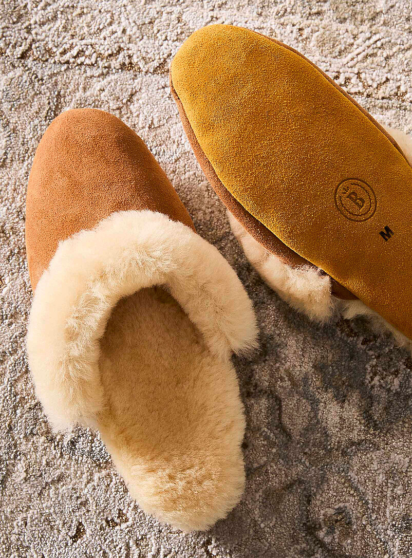 Bastien Industries Taupe A'tarih (warmth) mule slippers Women