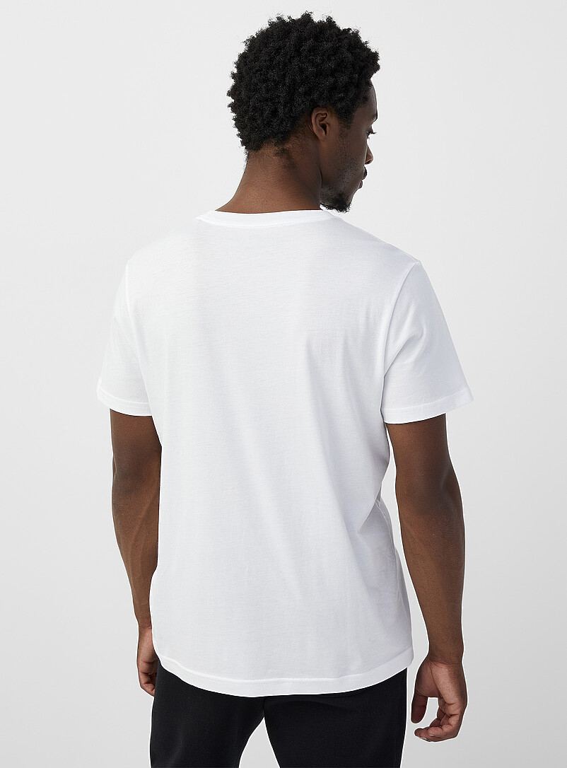 Psycho Bunny: Le t-shirt logo brod&eacute; Blanc pour homme