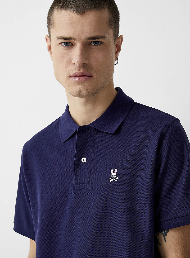 Psycho Bunny Black Bunny logo piqu&eacute; polo for men
