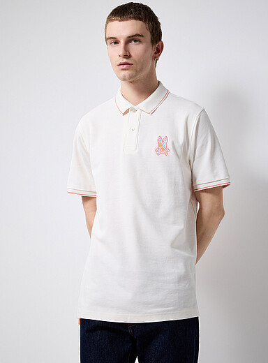 Psycho Bunny Off White Olivier piqu&eacute; polo for men