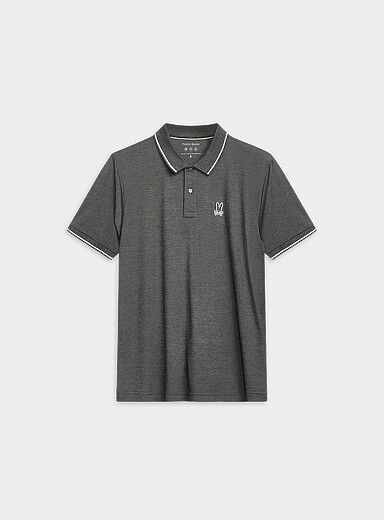 Psycho Bunny Grey Textured logo polo for men