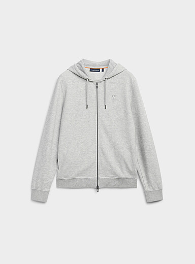 Jacquard zipped hoodie