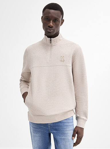 Le t-shirt col zipp&eacute; logo brod&eacute;