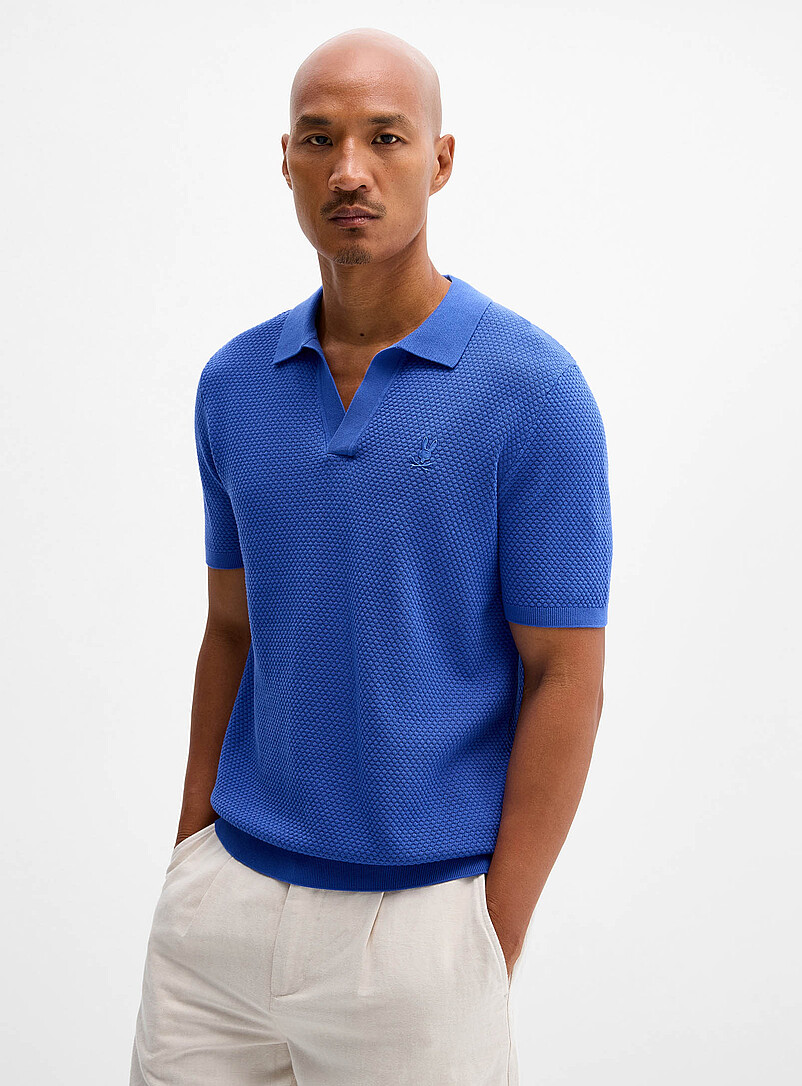 Devon embossed knit polo product image (primary)