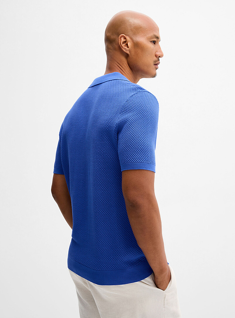 Devon embossed knit polo product image 3