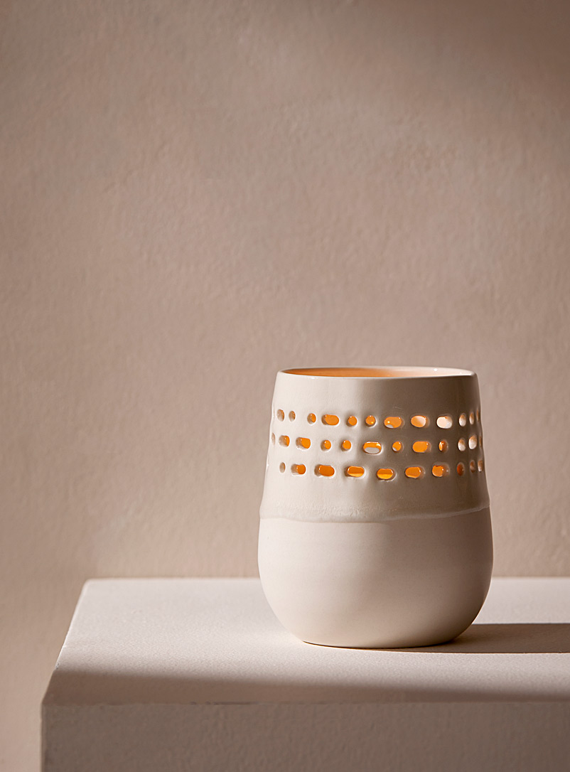 Sophie Manessiez White Signal porcelain tealight candleholder