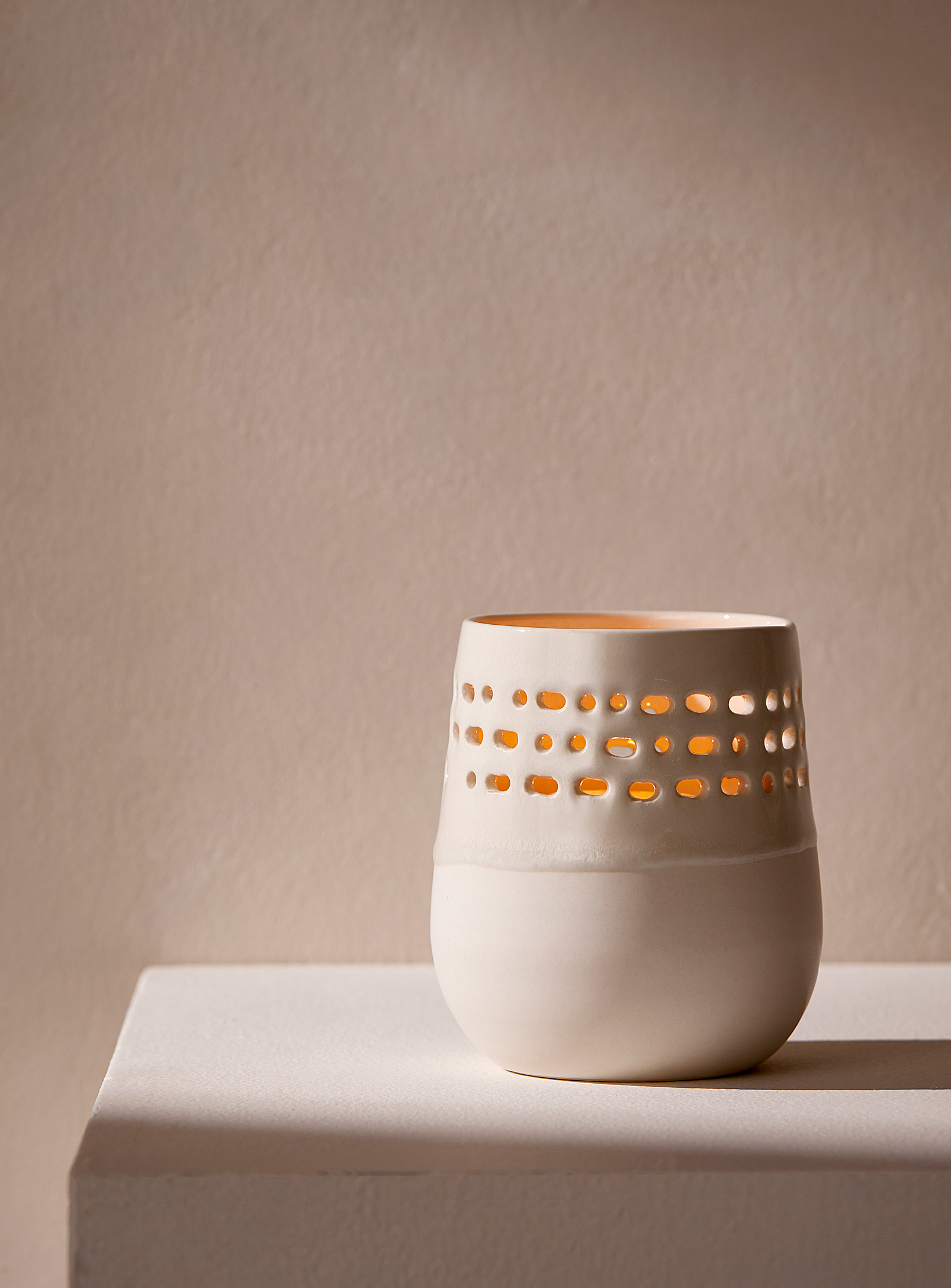 Sophie Manessiez Signal Porcelain Tealight Candleholder In White