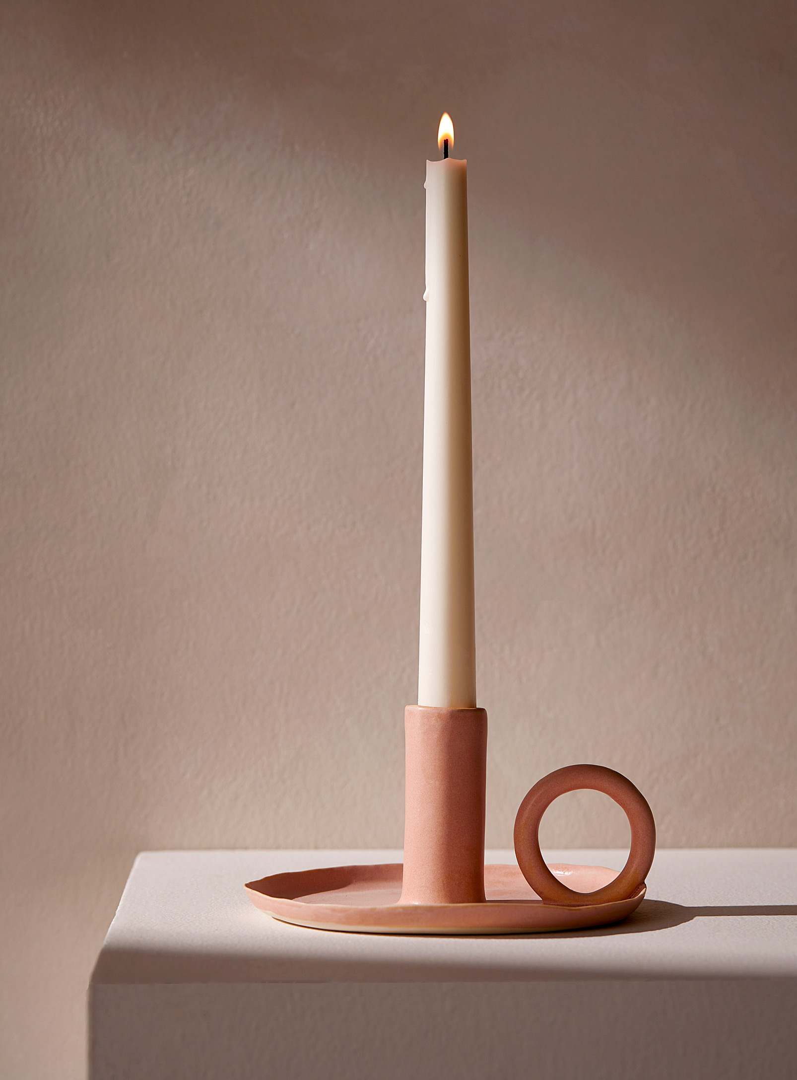 Sophie Manessiez Porcelain Candleholder In Pink