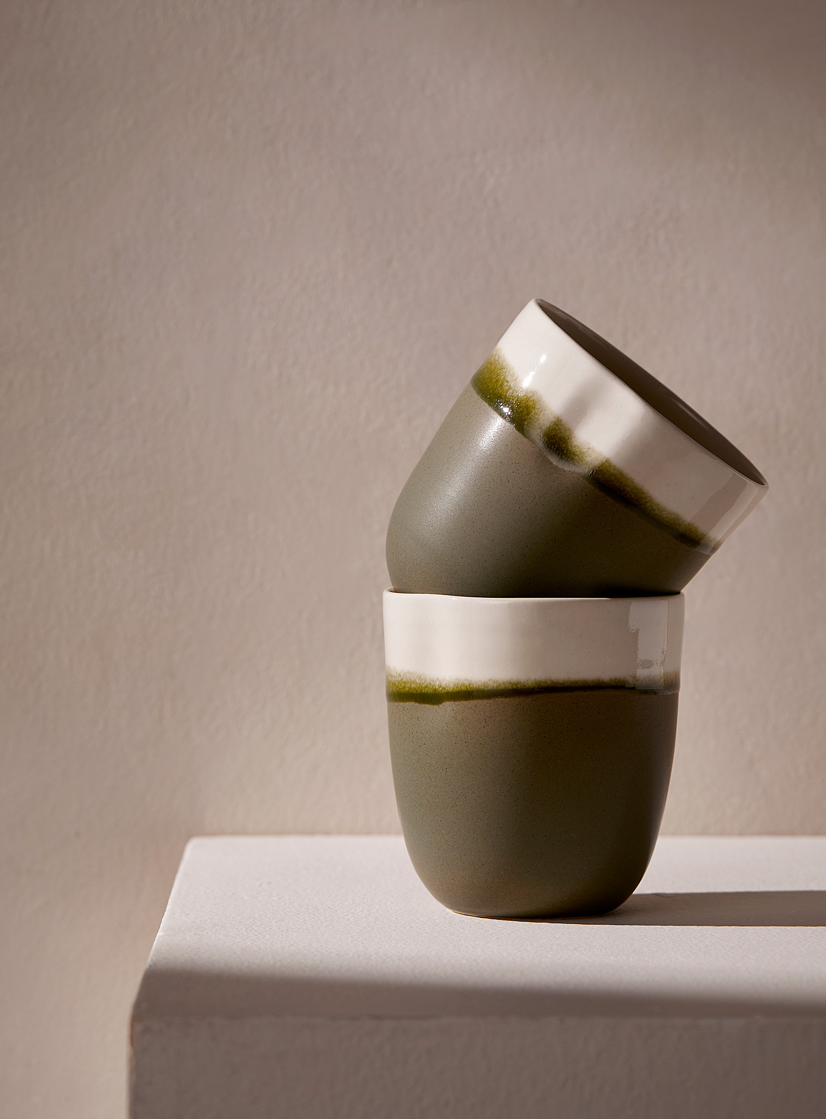 Sophie Manessiez Horizons Porcelain Tumbler Set In Green