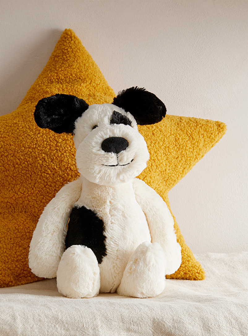 Jellycat Black and White Black and cream puppy plush