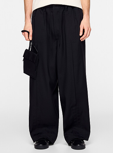 Y-3 Black Box pleating convertible wide-leg pant for men