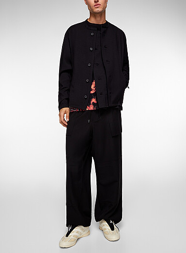 Y-3 Black Wool-blend loose pant for men