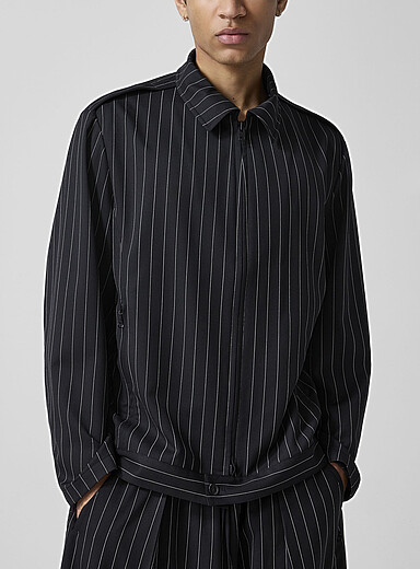Y-3: Le blouson rayures banquier Noir pour homme