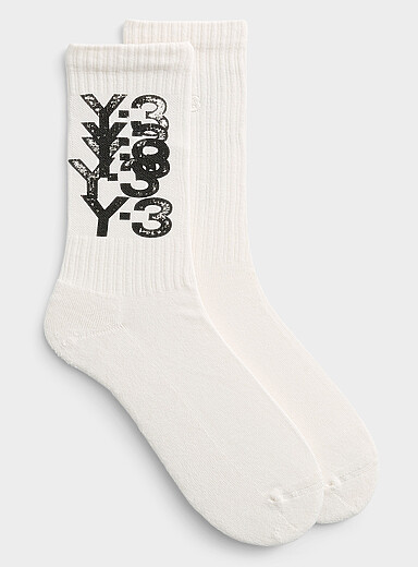 Stamped logo ribbed socks