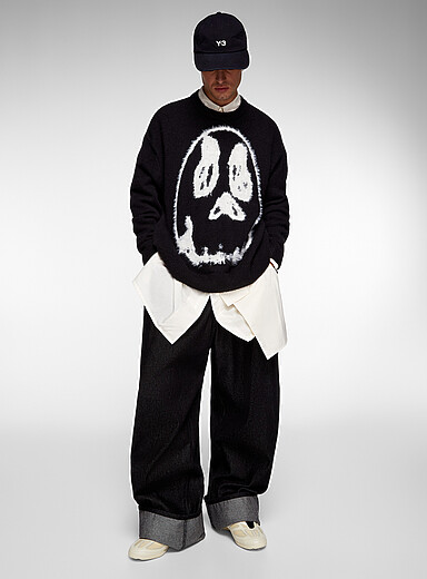 Fuzzy skull loose sweater Y-3 x Chito