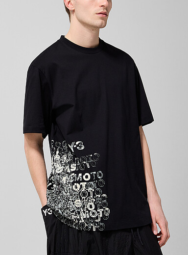 Y-3 Black GFX stamped logo T-shirt for men