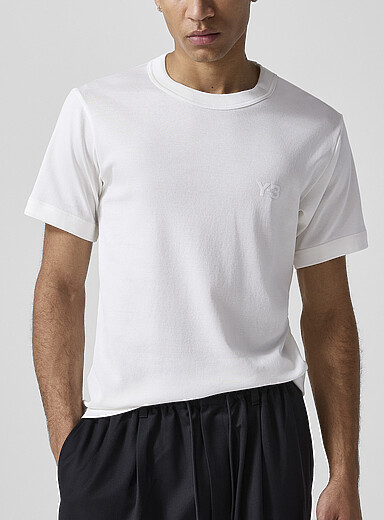 Y-3: Le t-shirt logo ton sur ton Blanc pour homme