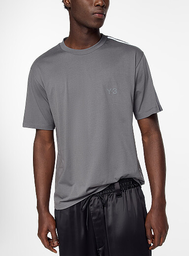 Y-3 Grey Gradient stripe T-shirt for men