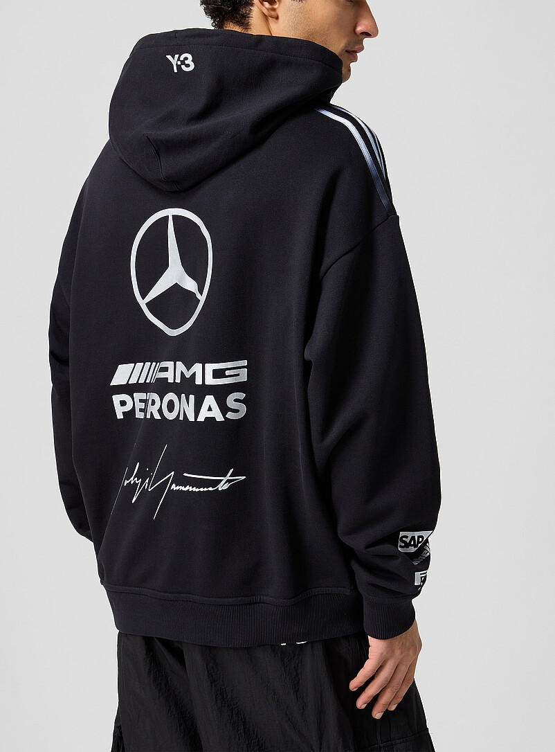 Y-3 Black Y-3 x Mercedes-AMG multi-logo hoodie for men