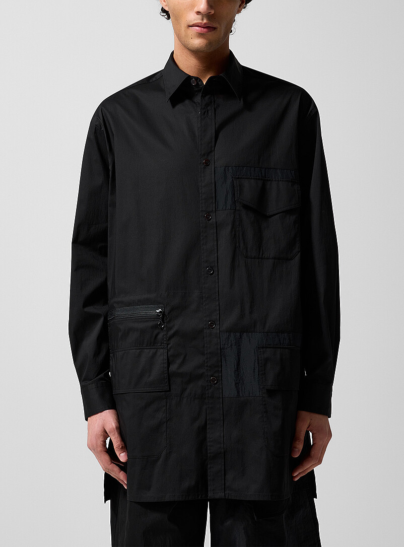 Fishnet inserts multipocketed elongated shirt product image (primary)