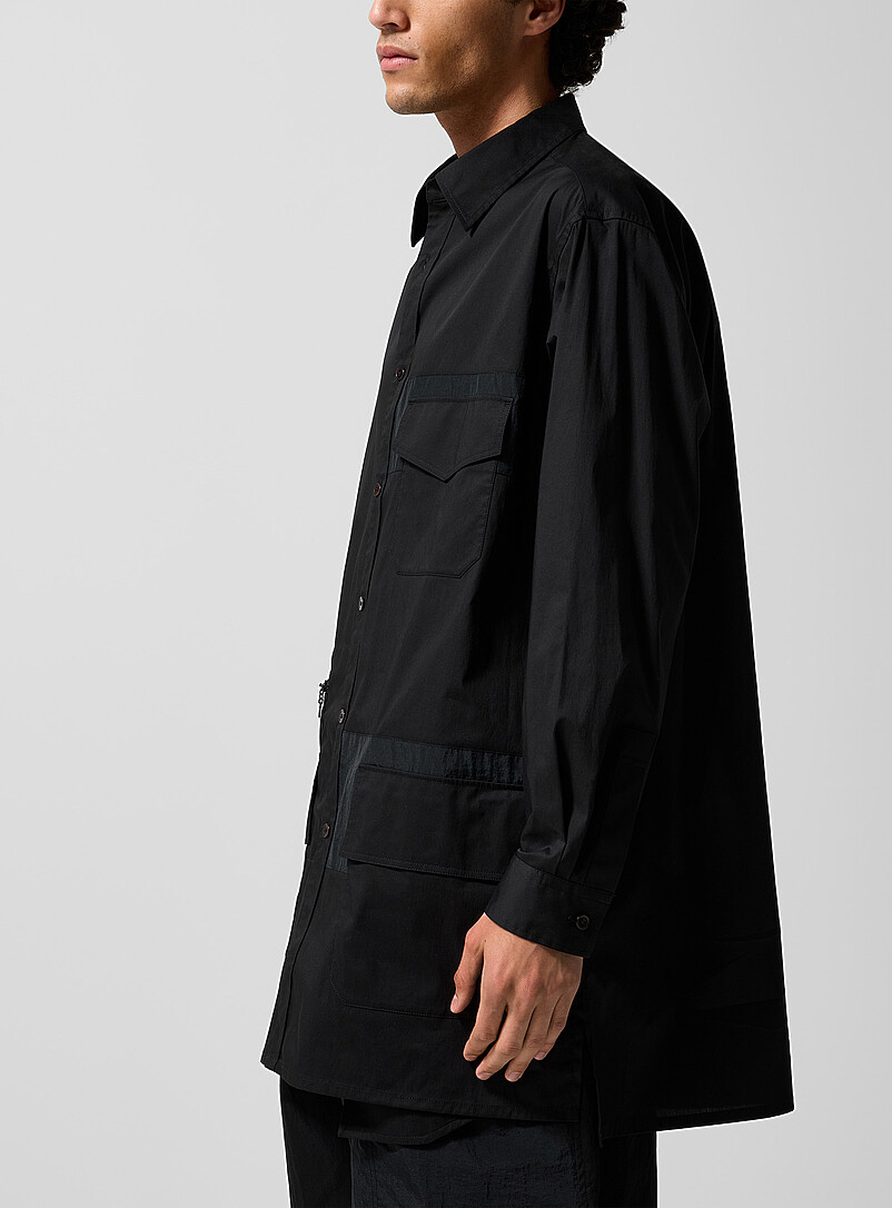 Fishnet inserts multipocketed elongated shirt product image 2
